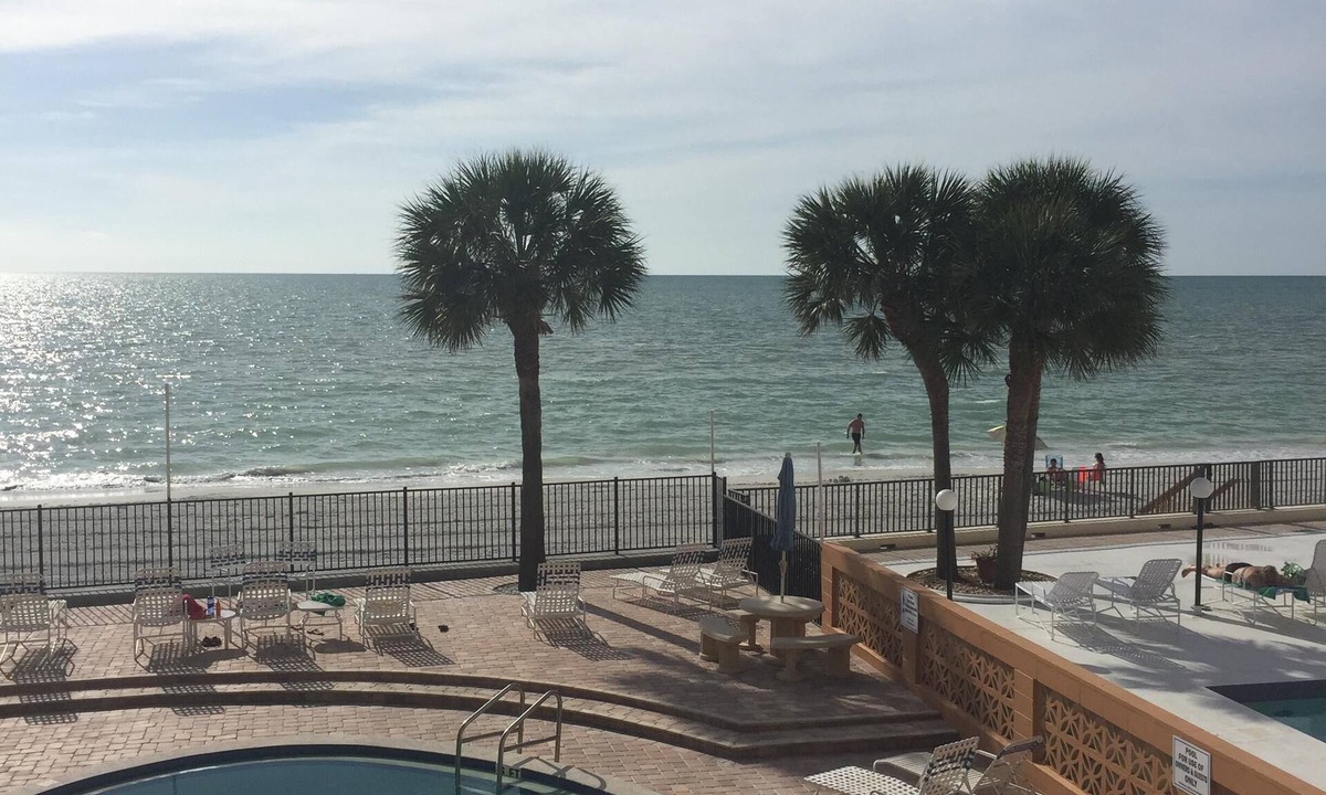 Redington Beach Condo | Beachfront - Steps to the Ocean & Private Pool.