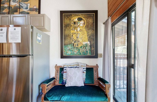 Kings Beach Condo | Eclectic second floor condo with loft, balcony, & gas fireplace - family friendly