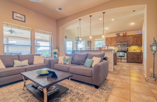 Canyon Lake House | Lake View Oasis- Sunset Lake Views, Large covered deck, fireplace, & gas firepit