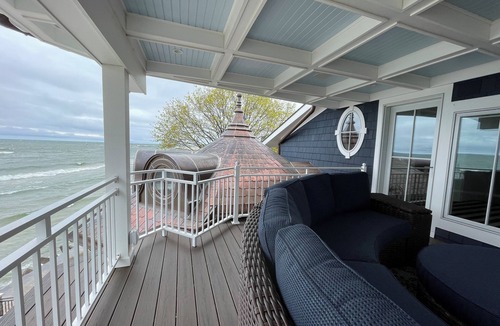 Macatawa House | Sweet Caroline . Lake MI Waterfront . Private Beach . Elevator . Sleeps 14