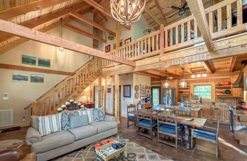 Lansing Cabin | Thistle Ridge Mountain & River Retreat- 12 acres, hot tub, EV charger, fire pits
