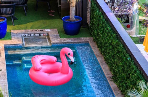 East Cesar Chavez House | Unit 2+3 Inn Cahoots on 6th: 10BR/26 Bed - Pool, Roofdeck, Garden Bars, Walk To Everything!