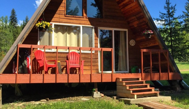 A-frame cabin tucked in the woods with complete privacy in the mountains.