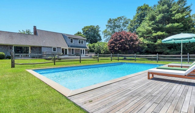 Beautifully updated Water Mill retreat with a private pool, expansive.