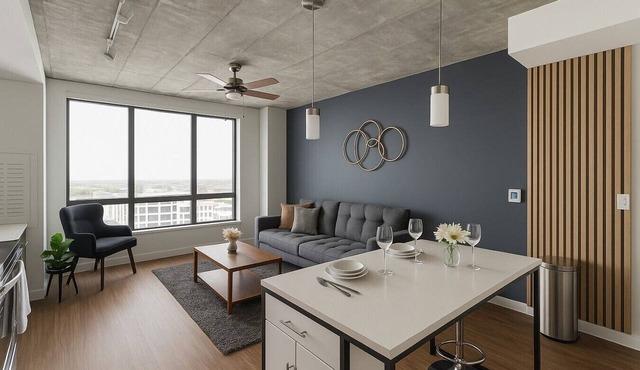 Bright 2BR Apt | Pool, Gym & Walkable Area