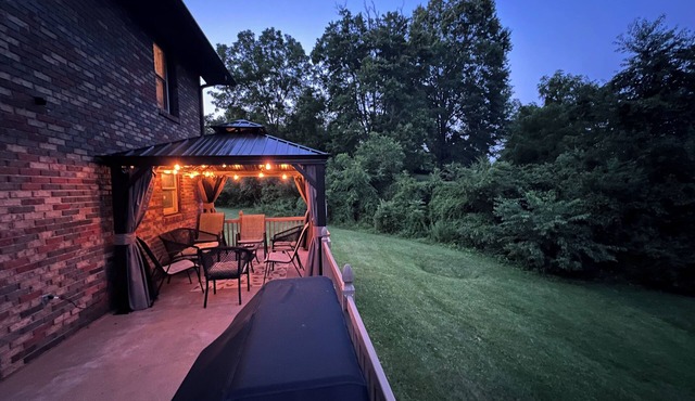 Close to everything, with 1,000 sqft entertainment area, grill and gazebo.