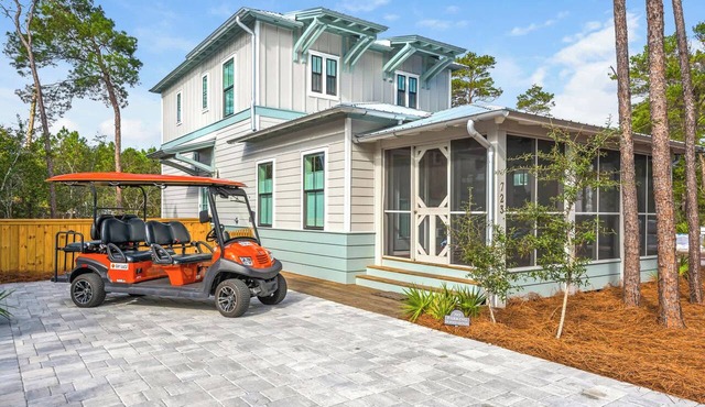 Goin' Coastal Cottage with Heated Pool & Golf Cart