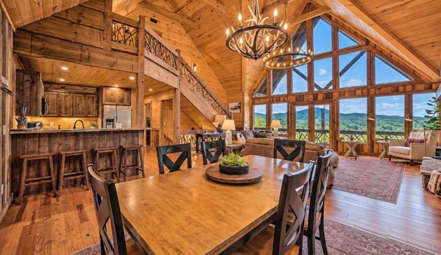 Long-Range Views Game Room Fire Pit Pets in Blue Ridge