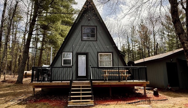 Northern MI Secluded A-Frame Cabin: Getaway, ORVs, Fishing, Projector, Golf, EV