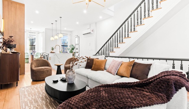 The Bergen Standard 3BD 2BA Brownstone + Parking