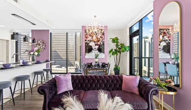 The Velvet Room | 17th Floor Luxury Condo | Skyline Views & Balcony