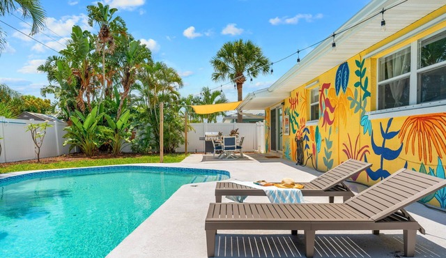 Tropical-Inspired Beachside Home w/BBQ Grill & Heated Pool ☀️