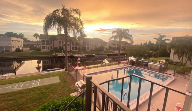 WATERFRONT Condo with pool. Great views of sunsets. Condo is like new!