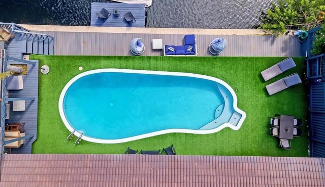 Waterfront Villa Near Beach Pool